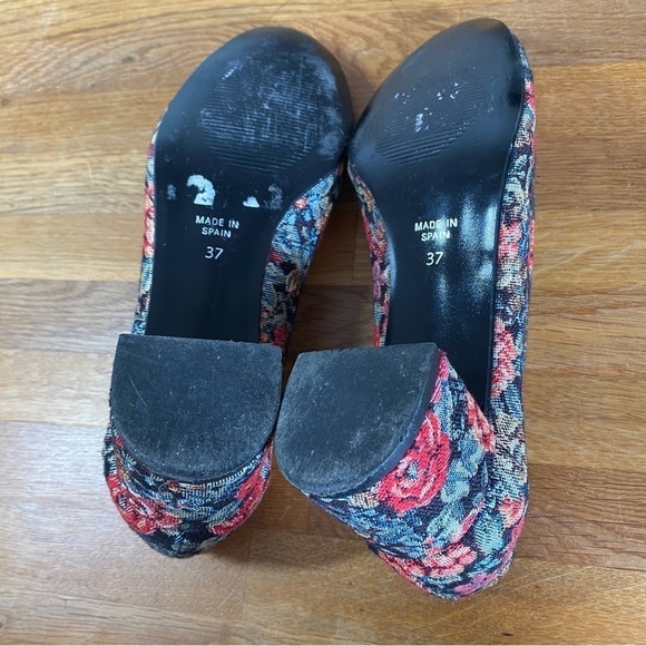 L’Intervalle Floral Tapestry High Heel Block Heel Round Toe Size 37 - Picture 7 of 10